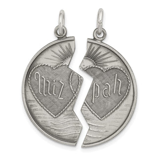 Sterling Silver Antiqued Mizpah Charm