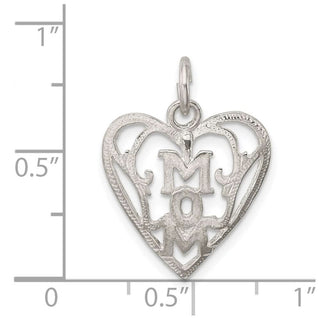 Sterling Silver Mom In Heart Pendant