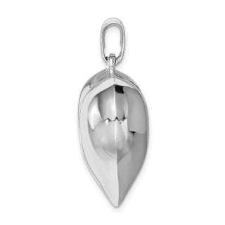 Sterling Silver Rhodium-plated Puffed Heart Pendant QC5984