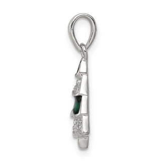 Sterling Silver CZ Christmas Tree Pendant