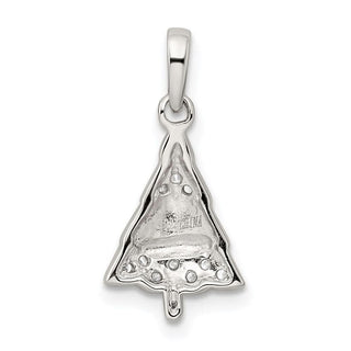 Sterling Silver CZ Christmas Tree Pendant