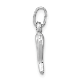 Sterling Silver Rhodium-plated Italian Horn Charm QC6086