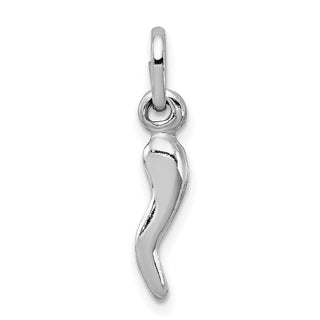 Sterling Silver Rhodium-plated Italian Horn Charm QC6086