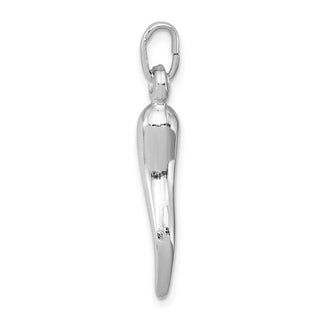 Sterling Silver Rhodium-plated Italian Horn Charm QC6087