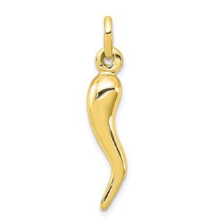 Sterling Silver Gold-tone Italian Horn Pendant QC6087GP