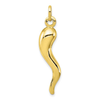 Sterling Silver Gold-tone Italian Horn Pendant QC6089GP