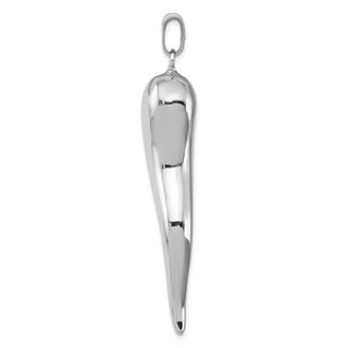 Sterling Silver Rhodium-plated Italian Horn Pendant QC6090