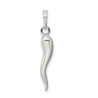 Sterling Silver Italian Horn Pendant QC6096