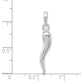 Sterling Silver Italian Horn Pendant QC6096