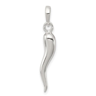 Sterling Silver Italian Horn Pendant QC6096