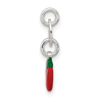 Sterling Silver Enameled Strawberry Charm QC6146