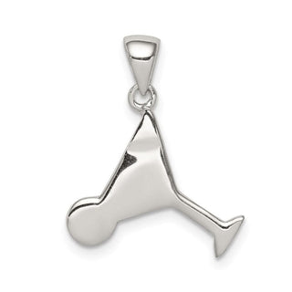 Sterling Silver Red & Green Enameled Martini Pendant