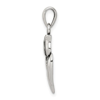 Sterling Silver Antiqued Tulip Flower Pendant