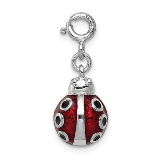 Sterling Silver Red Enameled Lady Bug Charm QC6268
