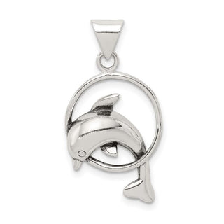 Sterling Silver Dolphin Pendant QC6273