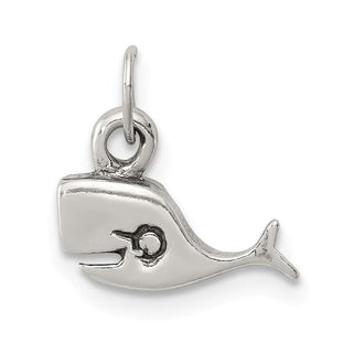 Sterling Silver Antiqued Whale Charm QC6304
