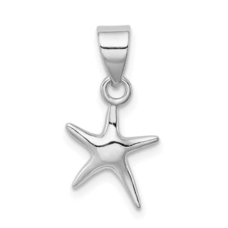 Sterling Silver Rhodium-plated Starfish Pendant