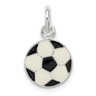 Sterling Silver Enameled Soccer Ball Charm QC6477