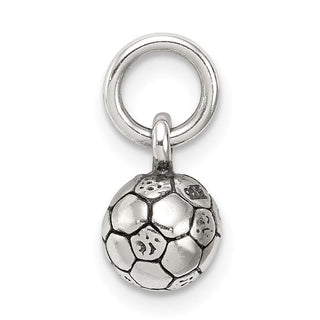 Sterling Silver Antiqued Soccer Ball Charm QC6480