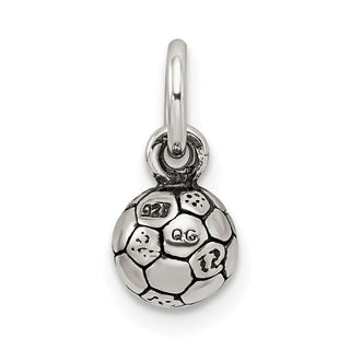 Sterling Silver Antiqued Soccer Ball Charm QC6480