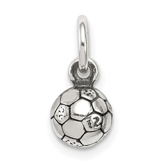 Sterling Silver Antiqued Soccer Ball Charm QC6480