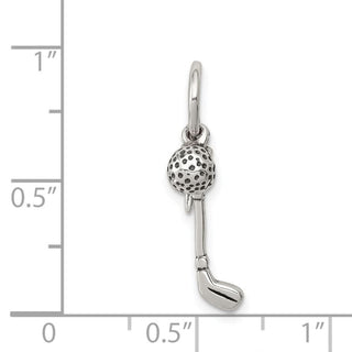Sterling Silver Antiqued Golfer's Charm