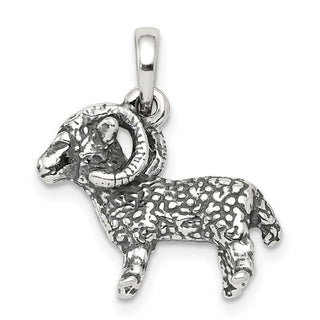 Sterling Silver Antiqued Aries Pendant