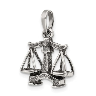 Sterling Silver Antiqued Libra Pendant