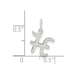 Sterling Silver Initial H Pendant QC6511H