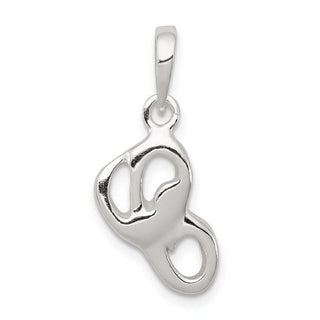 Sterling Silver Initial C Pendant QC6512C