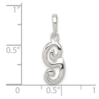 Sterling Silver Initial G Pendant QC6512G