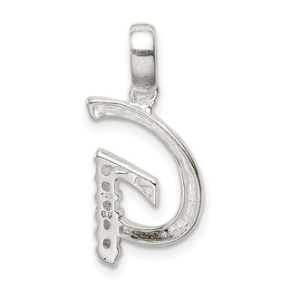 Sterling Silver CZ Initial G Pendant QC6525G