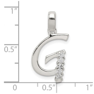Sterling Silver CZ Initial G Pendant QC6525G