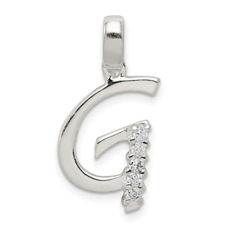 Sterling Silver CZ Initial G Pendant QC6525G