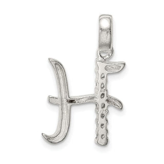 Sterling Silver CZ Initial H Pendant QC6525H
