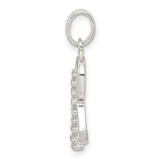 Sterling Silver CZ Initial R Pendant QC6525R