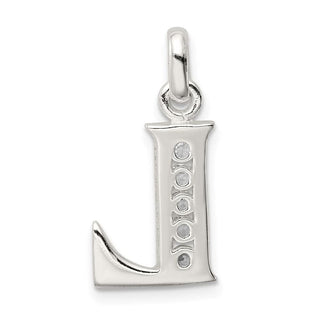 Sterling Silver White CZ Initial L Charm