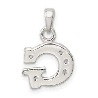 Sterling Silver CZ Initial G Pendant QC6717G
