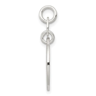 Sterling Silver Polished Circle Mom Charm