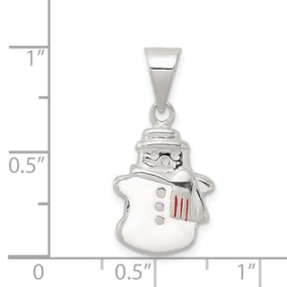 Sterling Silver Enameled Snowman Pendant
