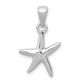 Sterling Silver Rhodium-plated Polished Starfish Charm QC6921