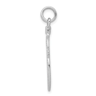 Sterling Silver Rhodium-plated Polished Feather Charm
