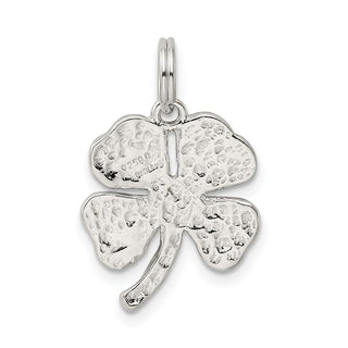 Sterling Silver Enameled 4-Leaf Clover w/Green Glass Charm