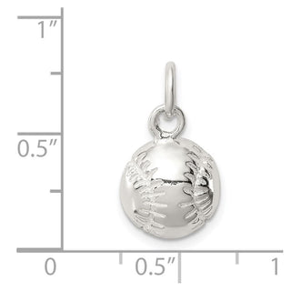 Sterling Silver Baseball Charm QC717