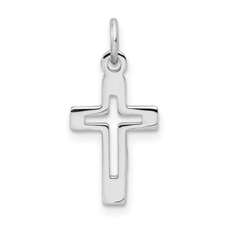 Rhodium-Plated 925 Sterling Silver Cross Pendant QC7213
