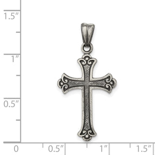 925 Sterling Silver Antiqued Cross Pendant QC7257