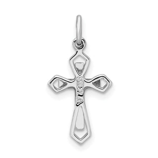 Rhodium-Plated 925 Sterling Silver with Enamel Cross Pendant