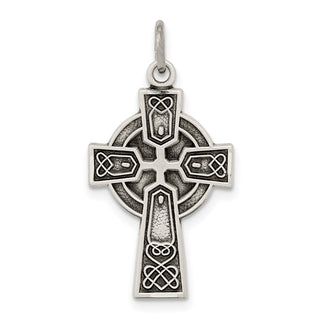 925 Sterling Silver Antiqued Satin Celtic Cross Pendant