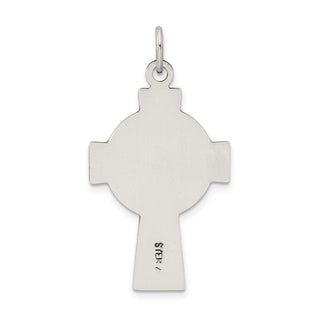 925 Sterling Silver Antiqued Satin Irish Cross Pendant
