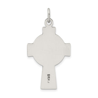 925 Sterling Silver Antiqued Satin Irish Cross Pendant